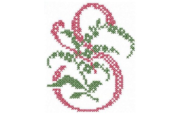 Monogram Letter S for Seasonal Embroidery