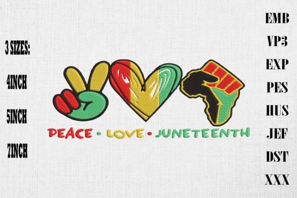 Peace Love Juneteenth Embroidery Review