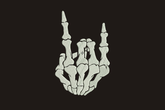 Skeleton Rock Horns Embroidery Review